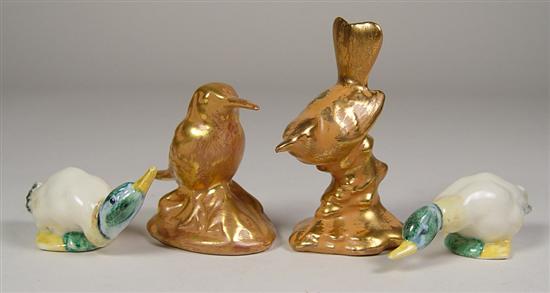 Appraisal: Four Stangl Birds C Duck feeding E Duck Drinking Wren