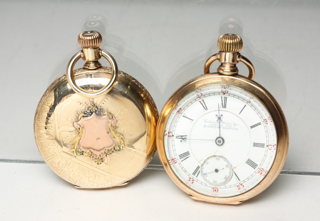 Appraisal: TWO VINTAGE POCKET WATCHES - ONE RAILWAY SERVICE American late