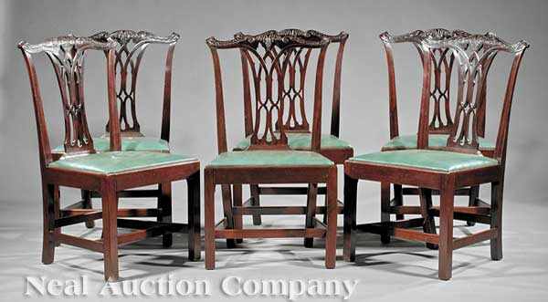 Appraisal: A Set of Six Antique George III Carved Mahogany Dining