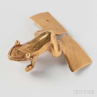 Appraisal: Veraguas Gold Frog Pendant c - A D x in