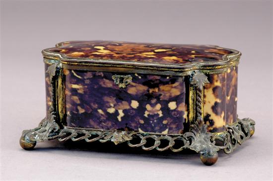 Appraisal: Victorian faux shell and gilt-metal trinket box late th century