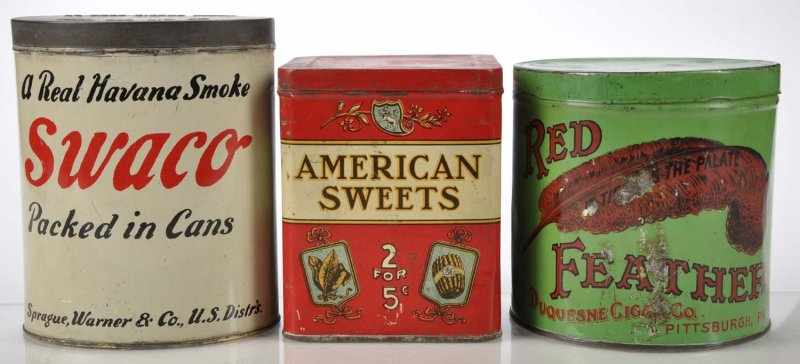 Appraisal: Lot of Tobacco Cigar Tins Description Lot includes Red Feather