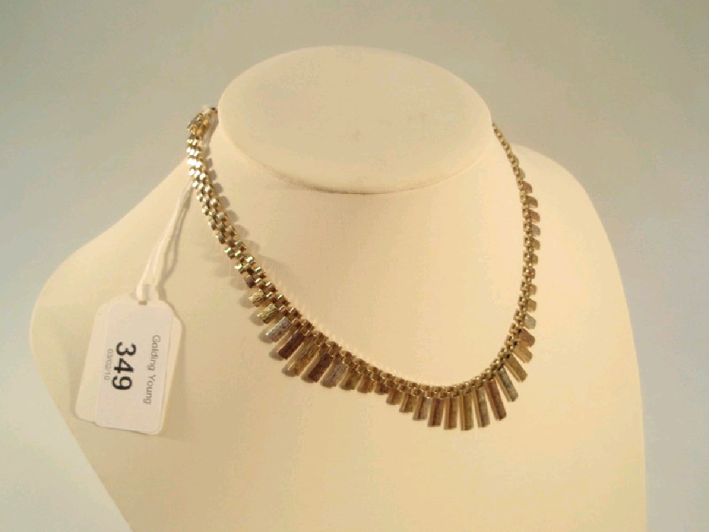 Appraisal: A ct gold tri-colour brickette necklace g