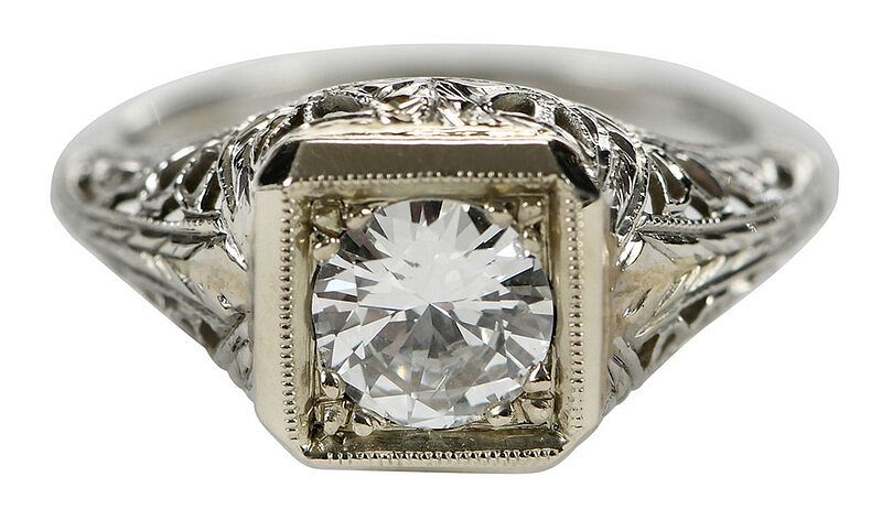 Appraisal: kt Diamond Ring one round brilliant diamond estimated weight ct