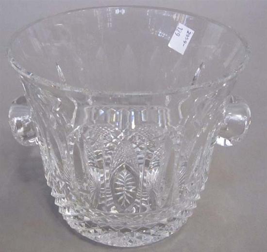 Appraisal: BACCARAT GLASS ICE BUCKET With applied handles H Diam