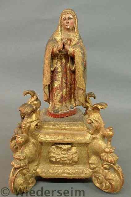 Appraisal: Italian carved figure of the Blessed Virgin Mary th thc