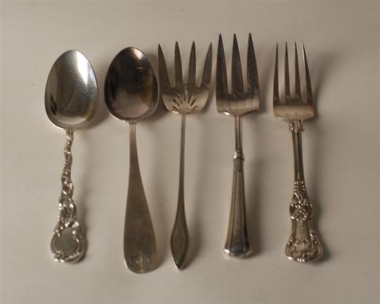 Appraisal: Five Sterling Flatware Serving Pieces in Different Patterns by different