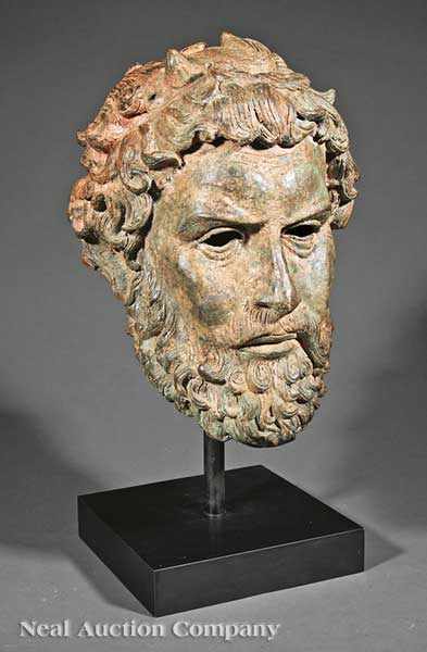 Appraisal: An Antique Italian Bronze Bust of Zeus after the Antiquity