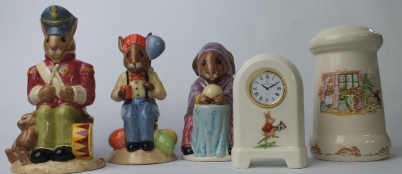 Appraisal: Royal Doulton Bunnykins items of a Desk Clock A Pillar