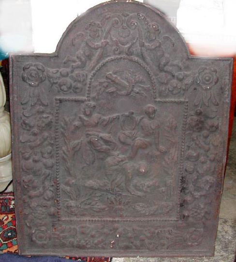 Appraisal: Rare English Cast-Iron Fireplace Back first quarter th century of