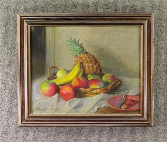 Appraisal: Cole Alphaeus P - Table still life oil on canvas