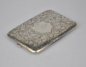 Appraisal: A Continental foliate-engraved sterling cigarette case oz