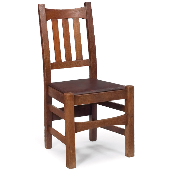 Appraisal: Stickley Brothers side chair three vertical slats at back over