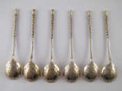 Appraisal: A set of Russian silver teaspoons Moscow