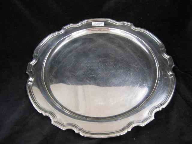 Appraisal: Tiffany Sterling Silver Round Tray Chippendale style presentation