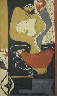 Appraisal: LE CORBUSIER Color Lithograph Femme la Mai Lev e Initialed