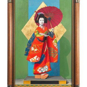 Appraisal: Raymond Whyte American - Geisha with Umbrella oil signed R