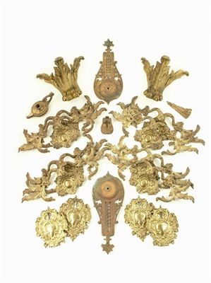 Appraisal: A collection of ormolu furniture mounts from a French commode