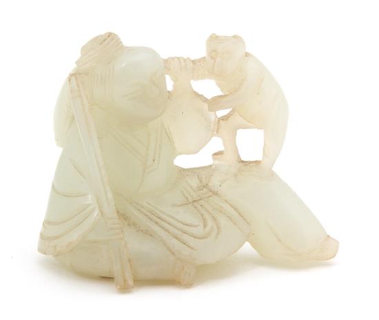 Appraisal: Sale Lot A Carved White Jade Figure of a Man