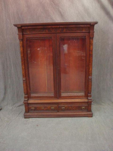 Appraisal: Victorian Walnut Door Bookcase From a Yonkers home Dimensions x