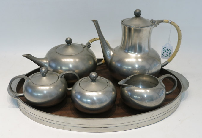 Appraisal: FIVE PIECE ROYAL HOLLAND COFFEE AND TEA SERVICE PLUS TRAY