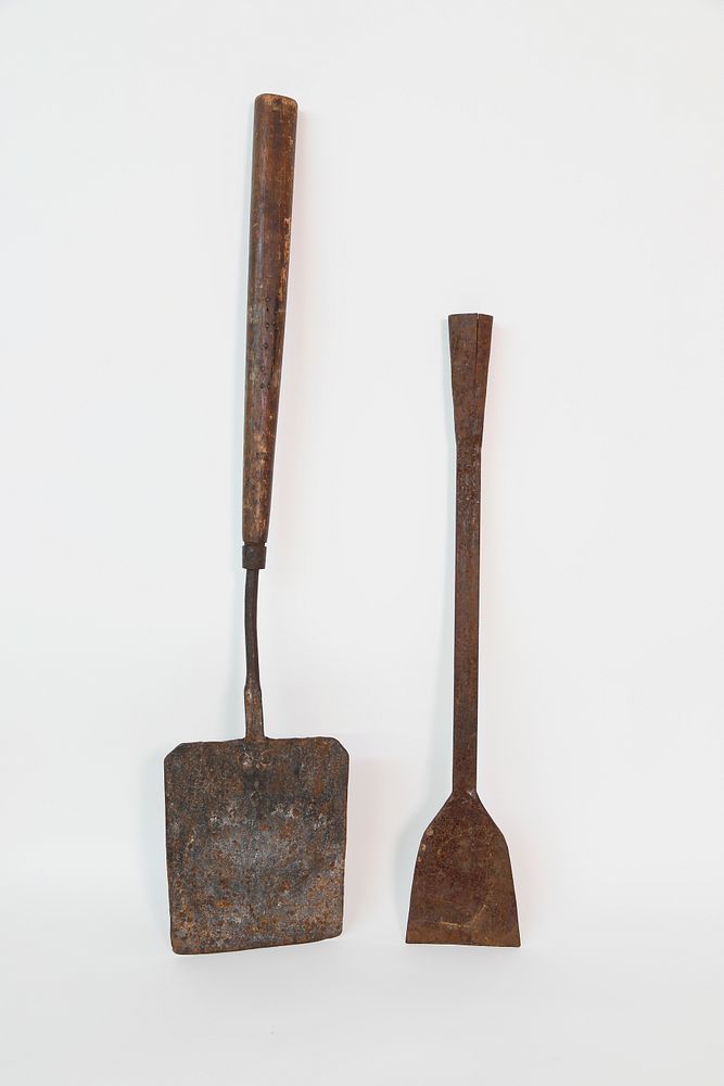 Appraisal: Wrought Iron Whaling Bone Spade and Peel circa Wrought Iron