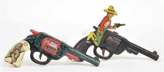 Appraisal: TWO EARLY TINPLATE CLICKER GUNS American one by Wyandotte one