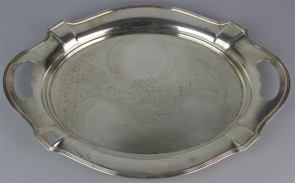 Appraisal: AMERICAN SILVER SHAPED-OVAL TWO-HANDLED TRAY by Gorham Mfg Co with