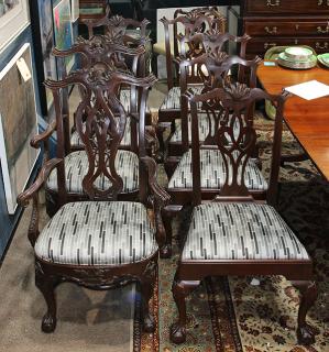 Appraisal: Lot of Henkel Harris Chippendale style mahogany dining chairs Lot