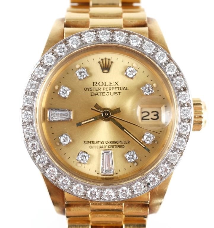 Appraisal: Ladies Rolex in K yellow gold and diamond chronometer wrist