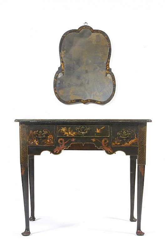 Appraisal: Mid th c English Chinoiserie dressing table and mirror Mid