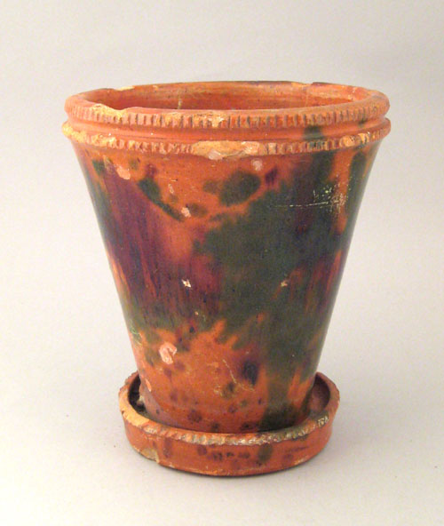 Appraisal: Shenendoah Valley redware flower pot th c h