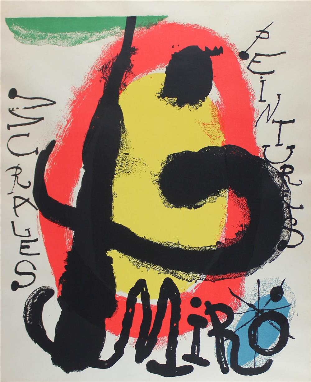 Appraisal: JOAN MIRO SPANISH - EXPOSITION PEINTURES MURALES Color lithograph on