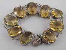 Appraisal: A white metal tests silver citrine bracelet