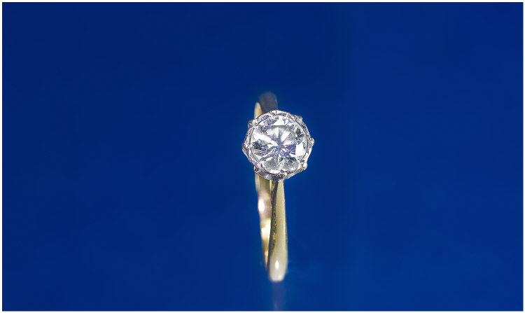 Appraisal: ct Gold Single Stone Diamond Ring Round Brilliant Cut Diamond