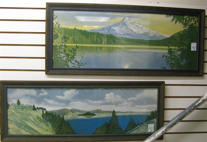 Appraisal: TWO 'S COLOR PRINTS depicting Mt Hood and Crater Lake