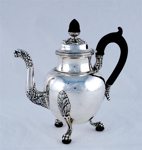 Appraisal: Fine Classical coin silver coffeepot by Forbes New York circa