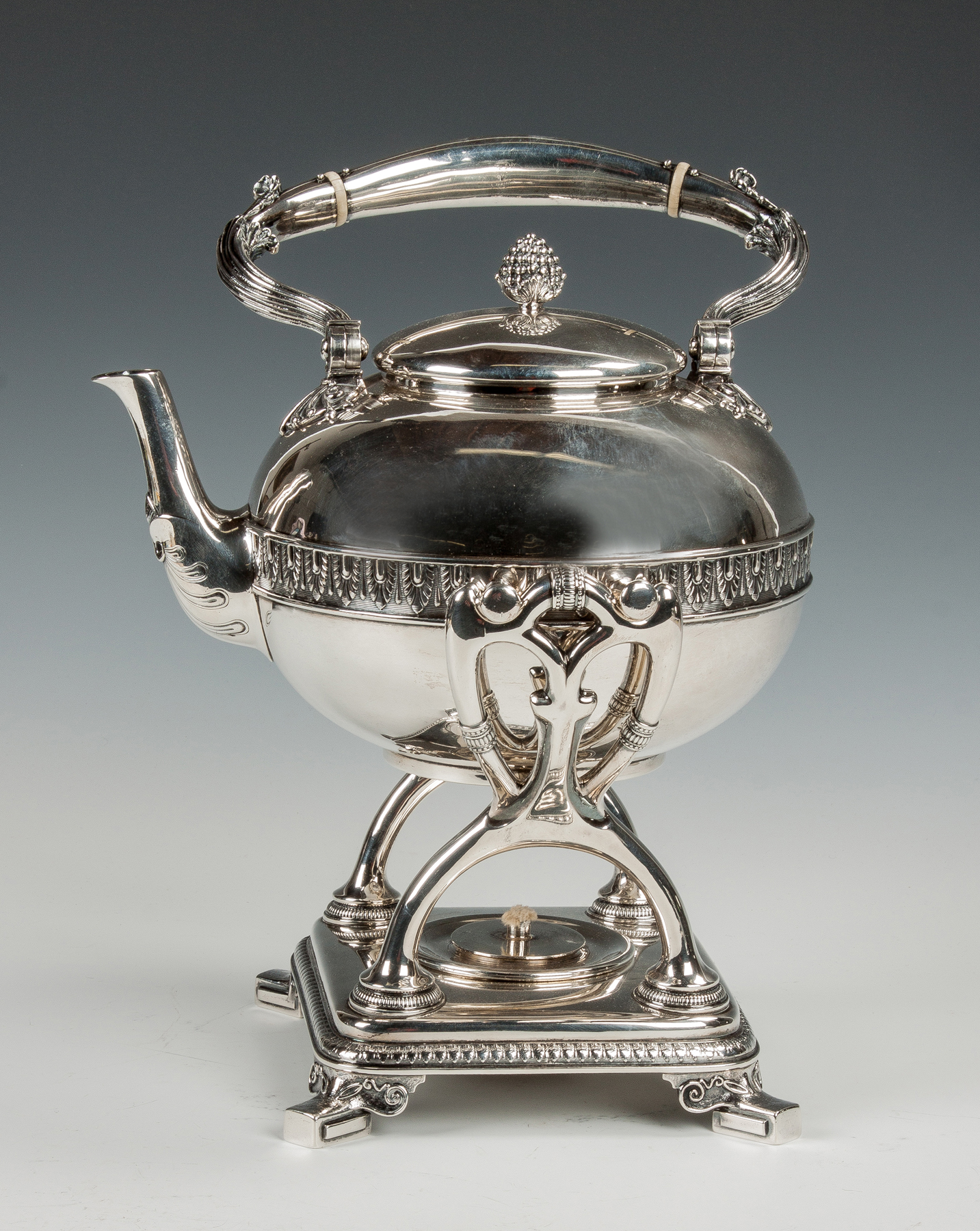 Appraisal: Tiffany and Co Sterling Silver Kettle on Stand Architectural decorations