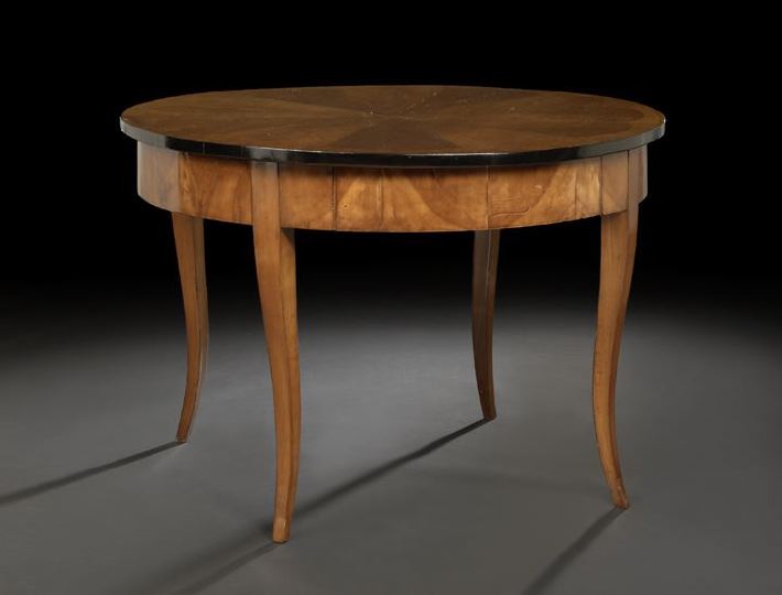 Appraisal: Biedermeier Walnut Center Table first quarter th century the circular