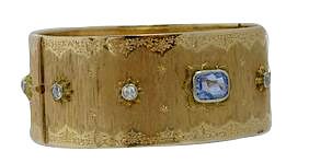 Appraisal: Mario Buccellati No - Heat Sapphire Cuff Bracelet Mario Buccellati