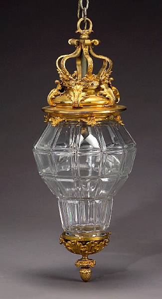 Appraisal: A Louis XVI style gilt bronze lantern last quarter th