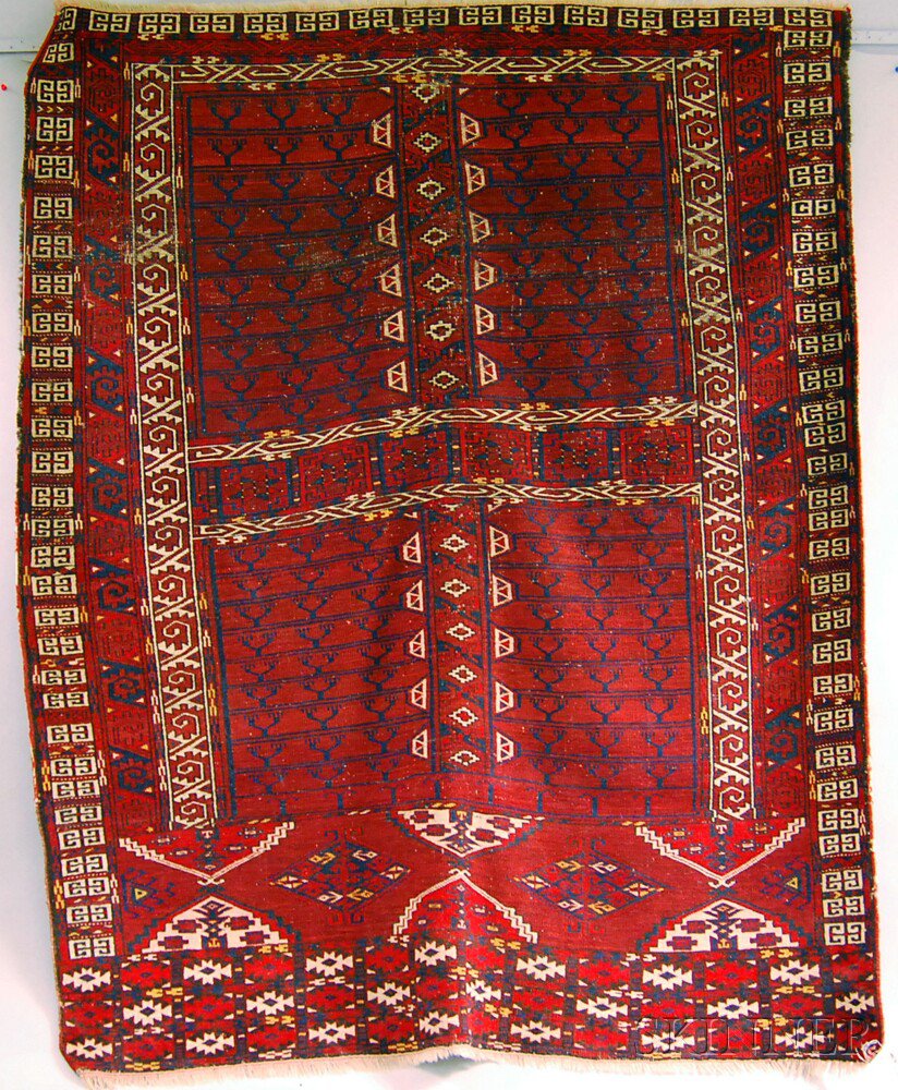 Appraisal: Yomud Engsi West Turkestan late th early th century selvage