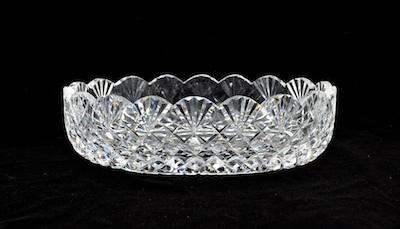 Appraisal: An Oval Cut Crystal Serving Dish Well cut and measuring