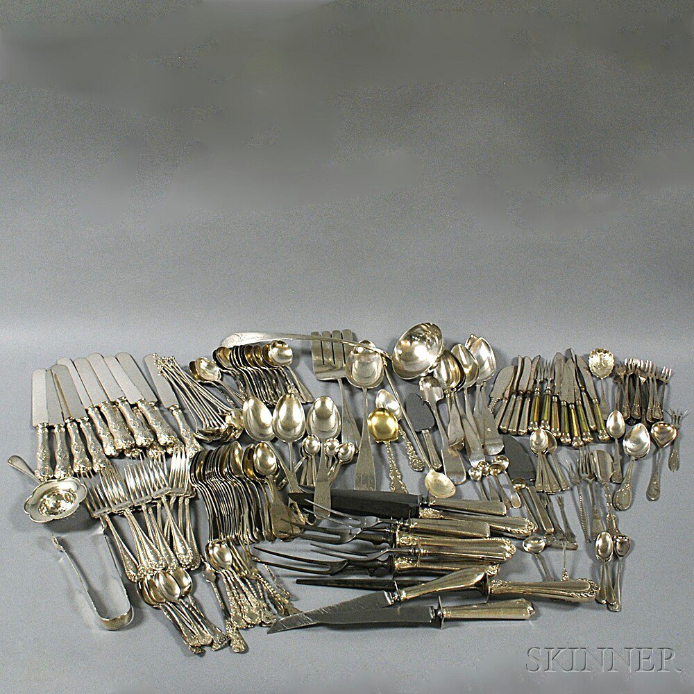 Appraisal: Large Collection of Miscellaneous Mostly Sterling and Coin Silver Flatware