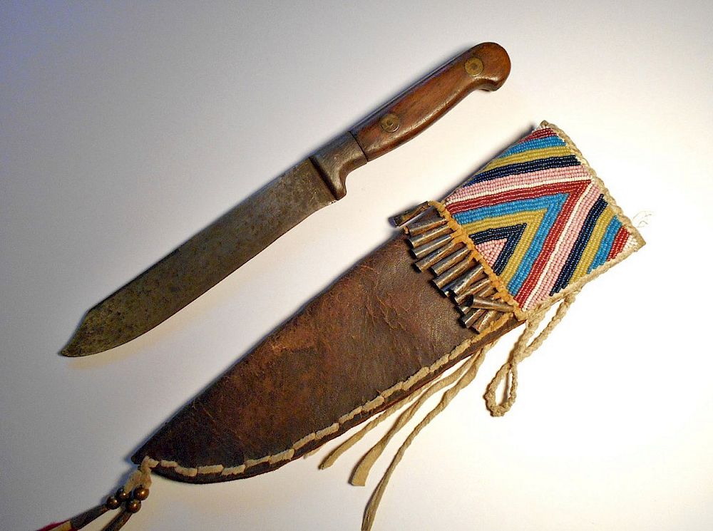 Appraisal: Blackfoot Beaded Sheath and Trade Knife circa This is a