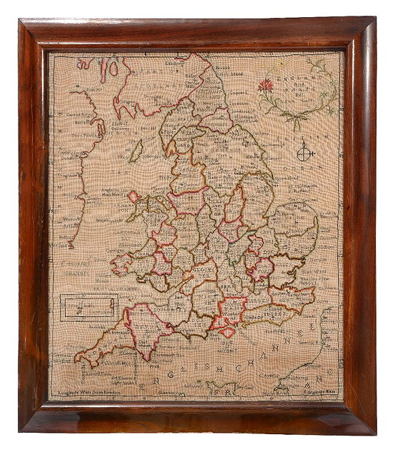 Appraisal: A NEEDLEWORK SAMPLER a map of England and Wales by