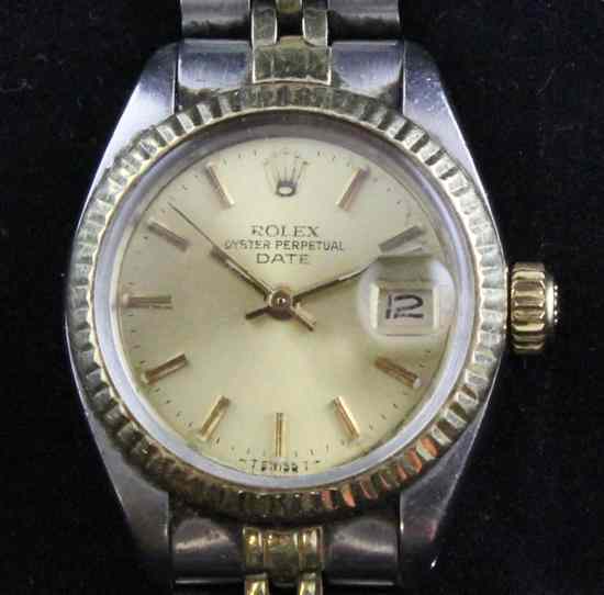 Appraisal: A lady's stainless steel and gold Rolex Oyster Perpetual Date