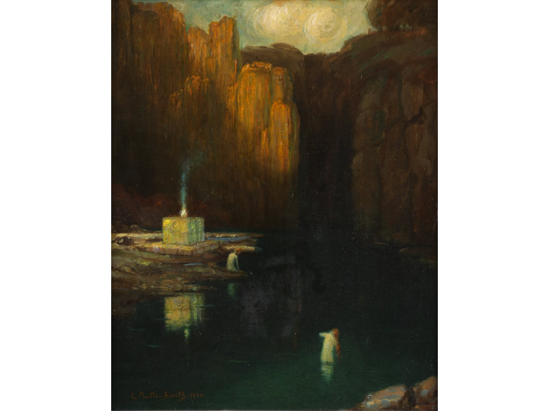 Appraisal: Elizabeth P Barth MA th c The Sacred Pool oil