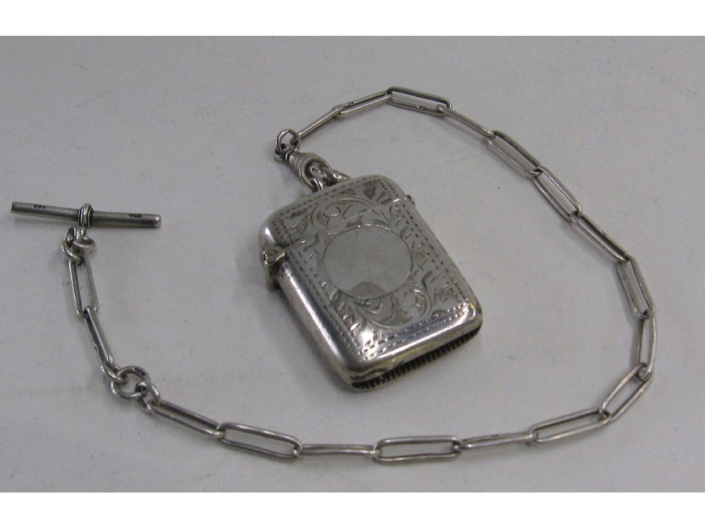 Appraisal: EPNS vesta on silver watch chain