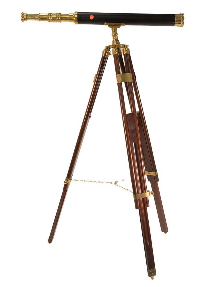 Appraisal: Stanley London Brass Telescope on tripod height inches length inches